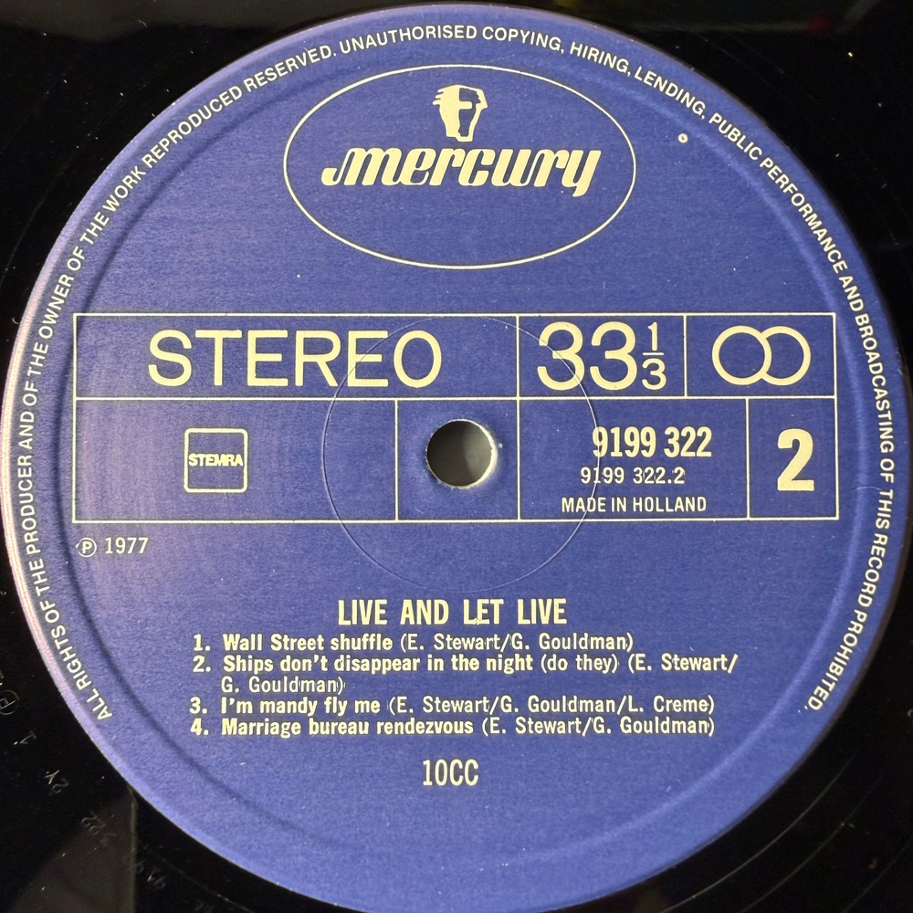 10cc - Live And Let Live 2LP (Голландия 1975г.)