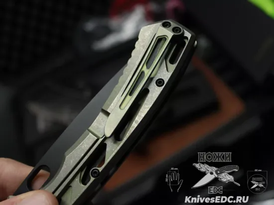 Нож складной НОКС Майор Black сталь M390, зеленый Титан 328-159506