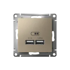Розетка с USB A+A Systeme Electric AtlasDesign Шампань ATN000533