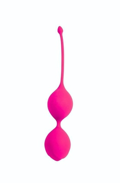 Розовые двойные вагинальные шарики с хвостиком Cosmo (Цвет: розовый)