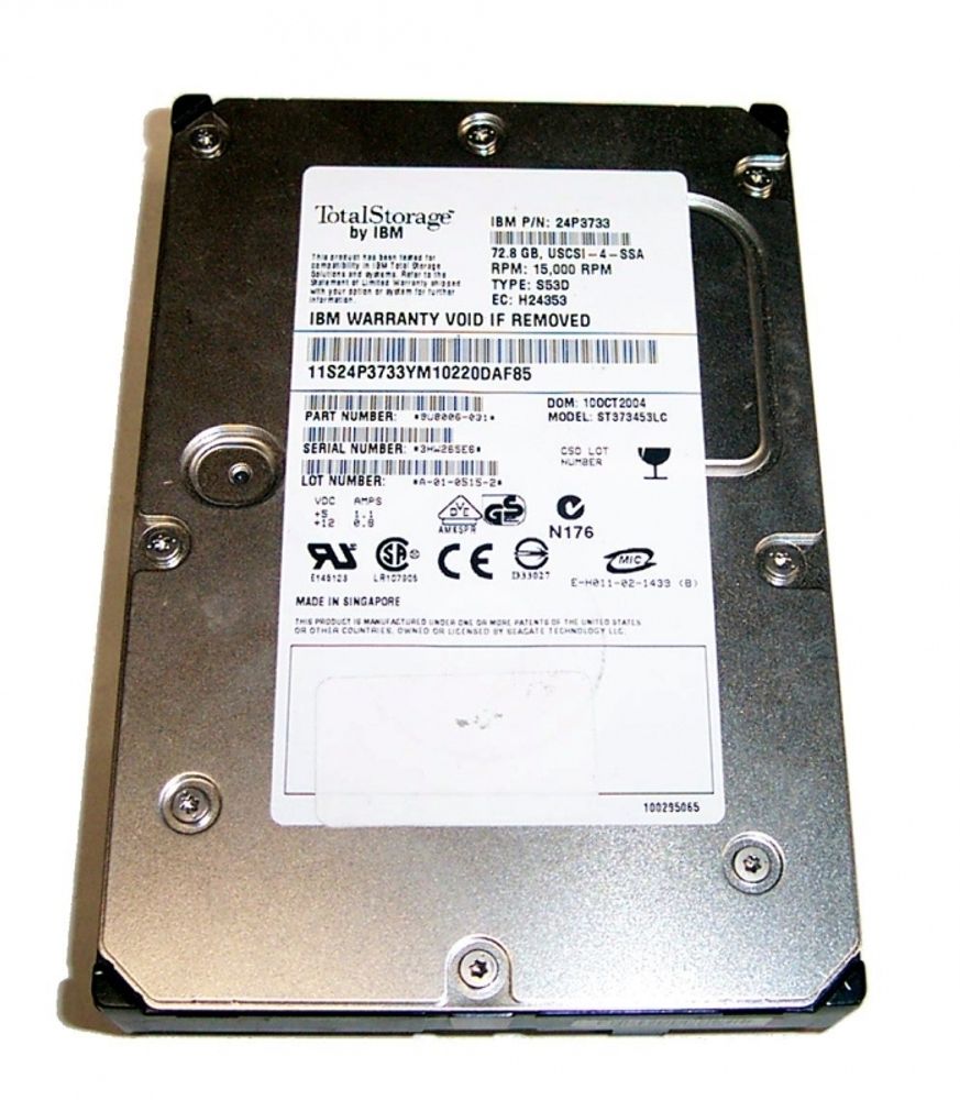 Жесткий диск IBM 73Gb Ultra320 Hot-Swap 15K x206x226x236x336x346 24P3733