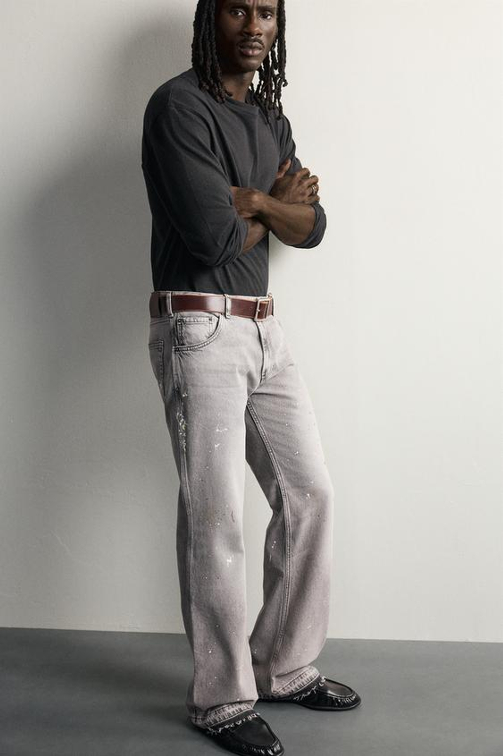 ZARA ДЖИНСЫ BOOTCUT FIT С НИЗКОЙ ПОСАДКОЙ, СЕРЫЙ