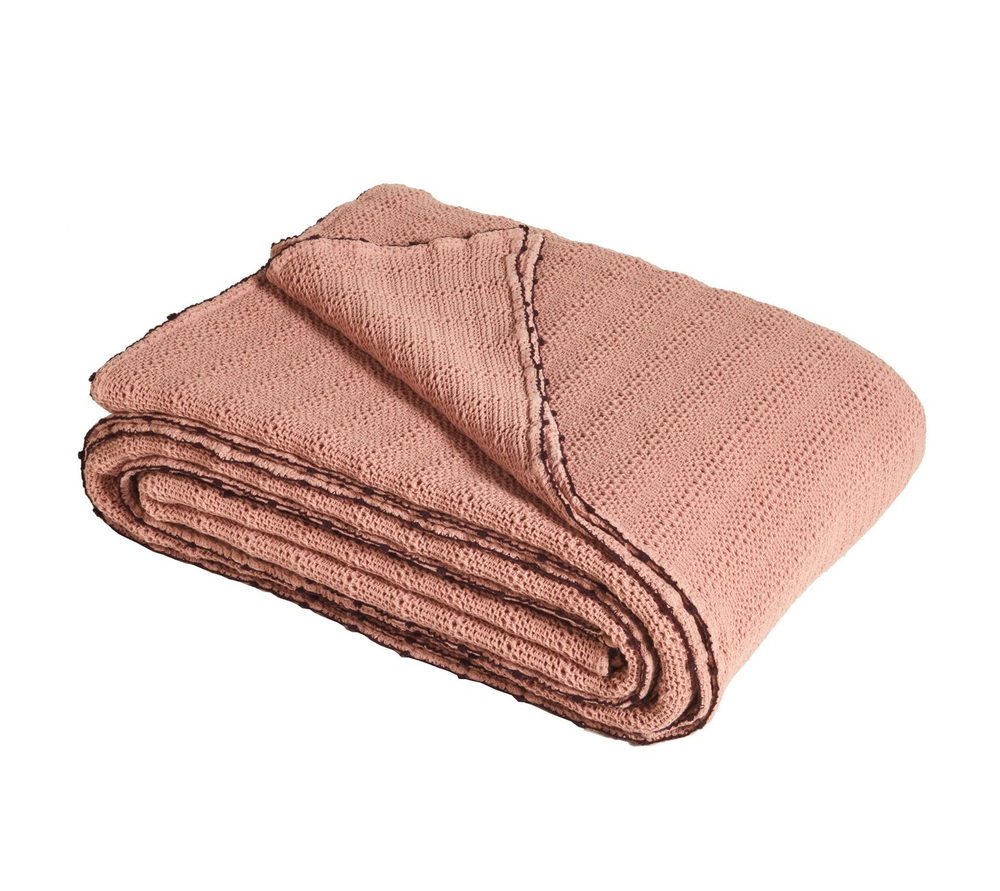 Покрывало ARTESIA NACRE 180Х260 пудрово- 100% Blanc des Vosges 180x260 Розовый