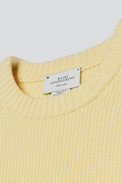 ZARA X BAISI GUADAGNINO КАШЕМИРОВЫЙ СВИТЕР, ЖЕЛТЫЙ