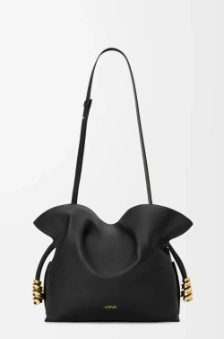 Loewe Сумка-клатч среднего размера Coil Flamenco из телячьей кожи наппа, черный