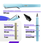 Вечный простой карандаш с ластиком, светло-голубой цвет, MC-Basir, незаканчивающийся и вечно пишущий черный карандаш-ручка в разборном корпусе