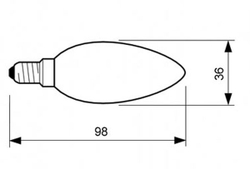 Лампа светодиодная 3W R36 E14 - цвет Зеленый