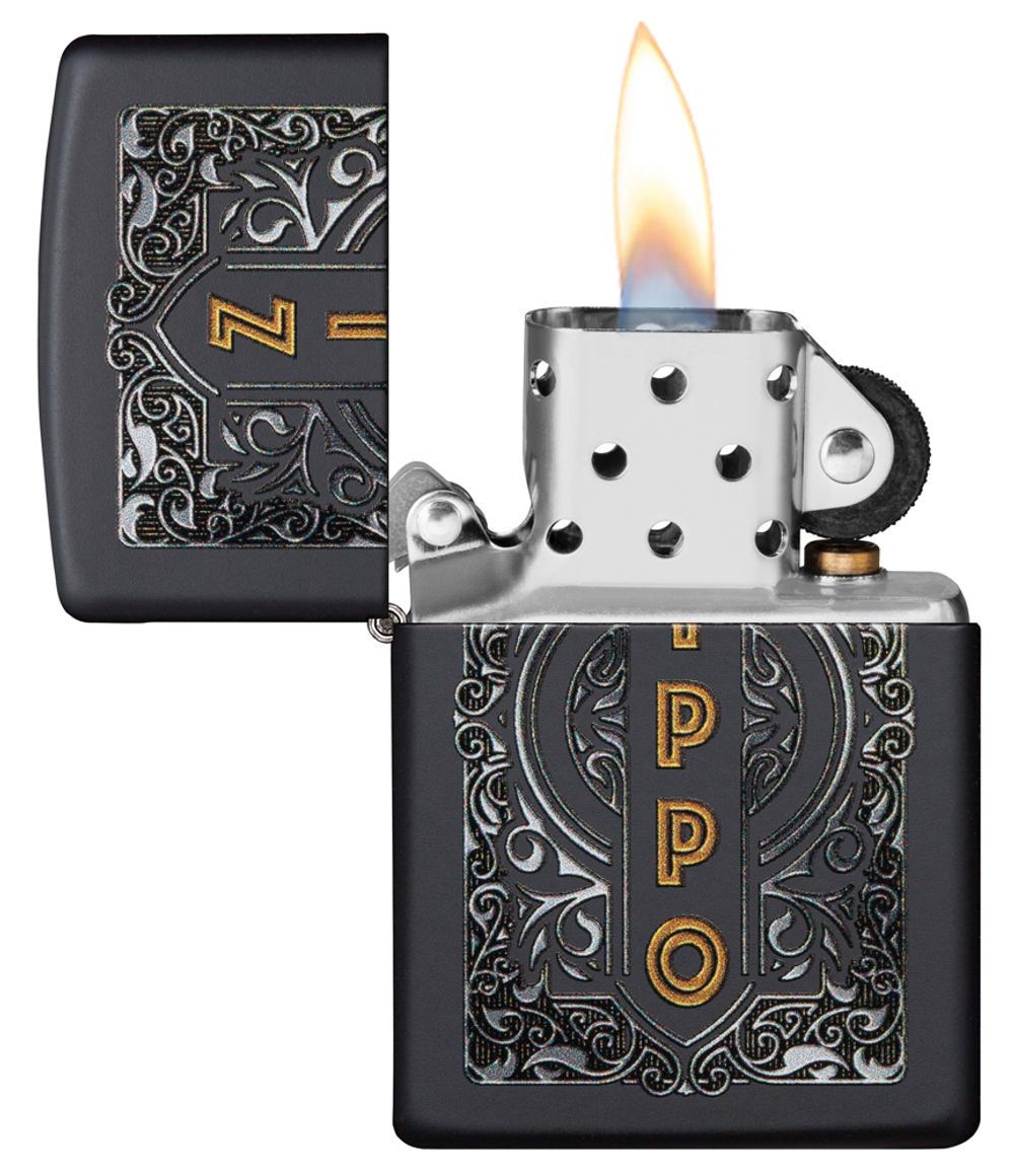 Зажигалка Zippo Classic с покрытием Black Matte, латунь/сталь, черная, 38x13x57 мм