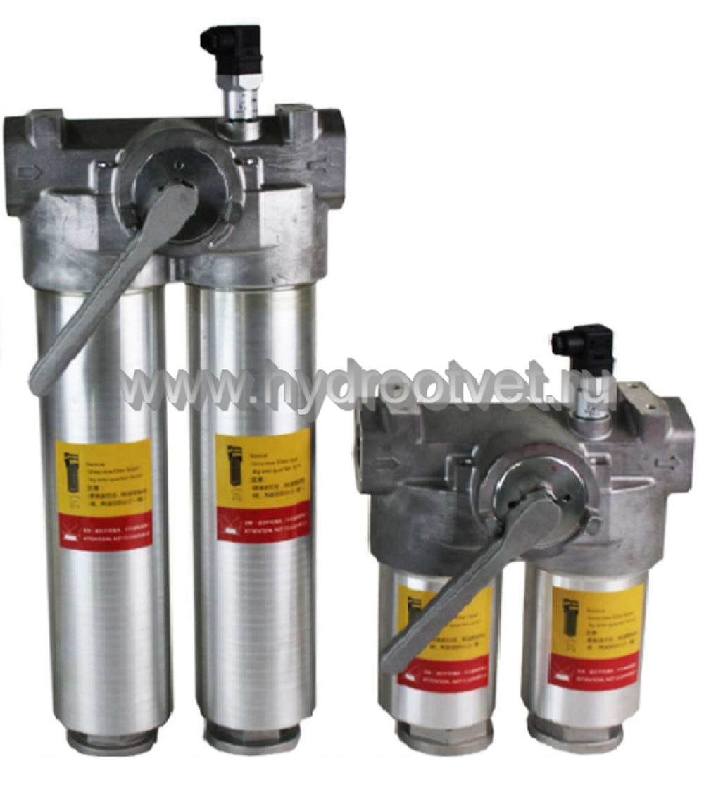FLNDBN/HC400DDK10D1.X/-L24 - Линейный фильтр гидравлический сдвоенный модели FLND тонкость фильтрации 10 мкм, типоразмер 400, вид присоединения: фланец SAE 3000 1"1/2 (DN38), материал корпуса - алюминий, рабочее давление до 25 бар, визуально-электрический (лампа с напряжением 24В) индикатор загрязнения