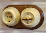 Розетка ретро керамическая Астория, слоновая кость, INTERIOR ELECTRIC РСЗКАС.1.03