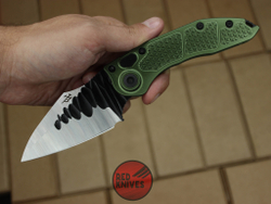 Нож Microtech Stitch Green / BLK A+++ алюминиевая рукоять 169-10APBK