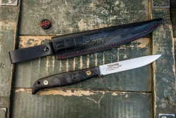 Клубный нож ТОВАРИЩ Elmax (Cryo) Satin Carbon Handle Leather Sheath