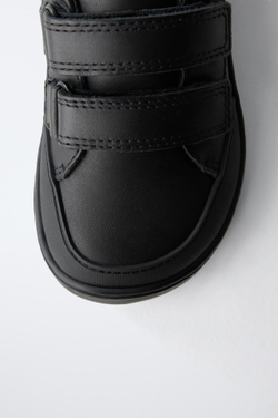 ZARA КОЖАНЫЕ ТУФЛИ BAREFOOT, ЧЕРНЫЙ