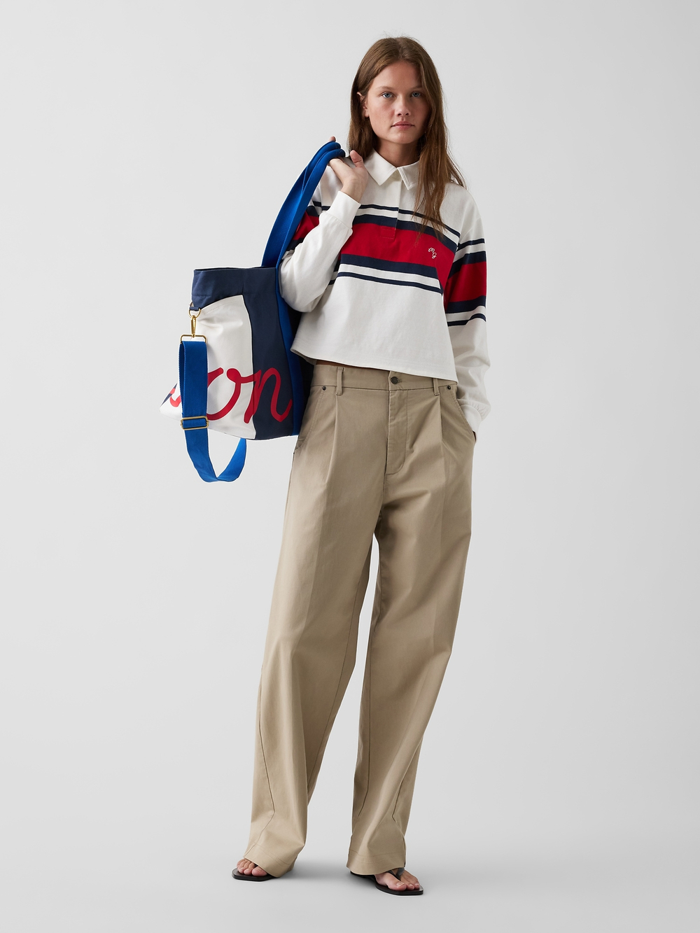 Укороченная футболка для регби Gap × Malbon оверсайз - GAP