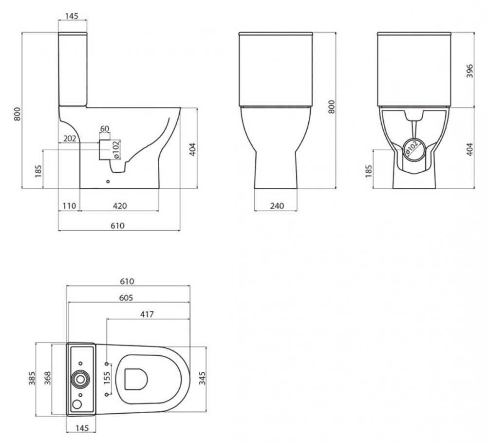 Унитаз-компакт безободковый с сиденьем BelBagno LOUNGE BB045CPR/SC + BB045/051T