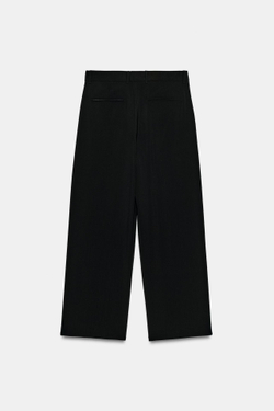ZARA ШИРОКИЕ БРЮКИ ИЗ 100% ШЕРСТИ — ZW COLLECTION, ЧЕРНЫЙ