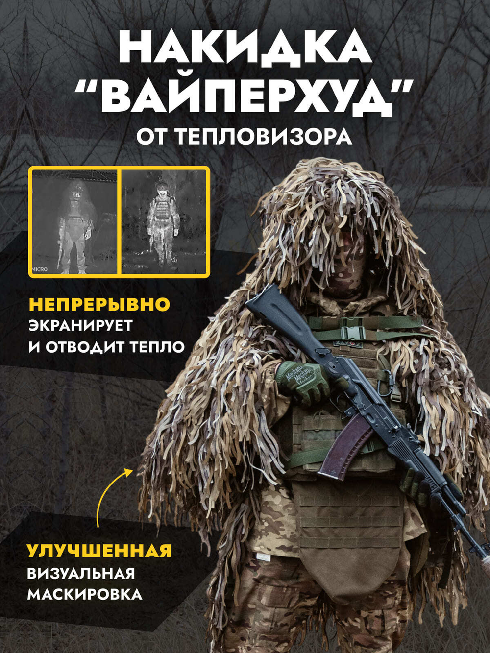 Маскировочная накидка от тепловизора «Вайперхуд»