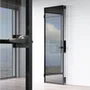 Межкомнатная алюминиевая дверь в скрытом коробе Loft 4 стекло серое прозрачное