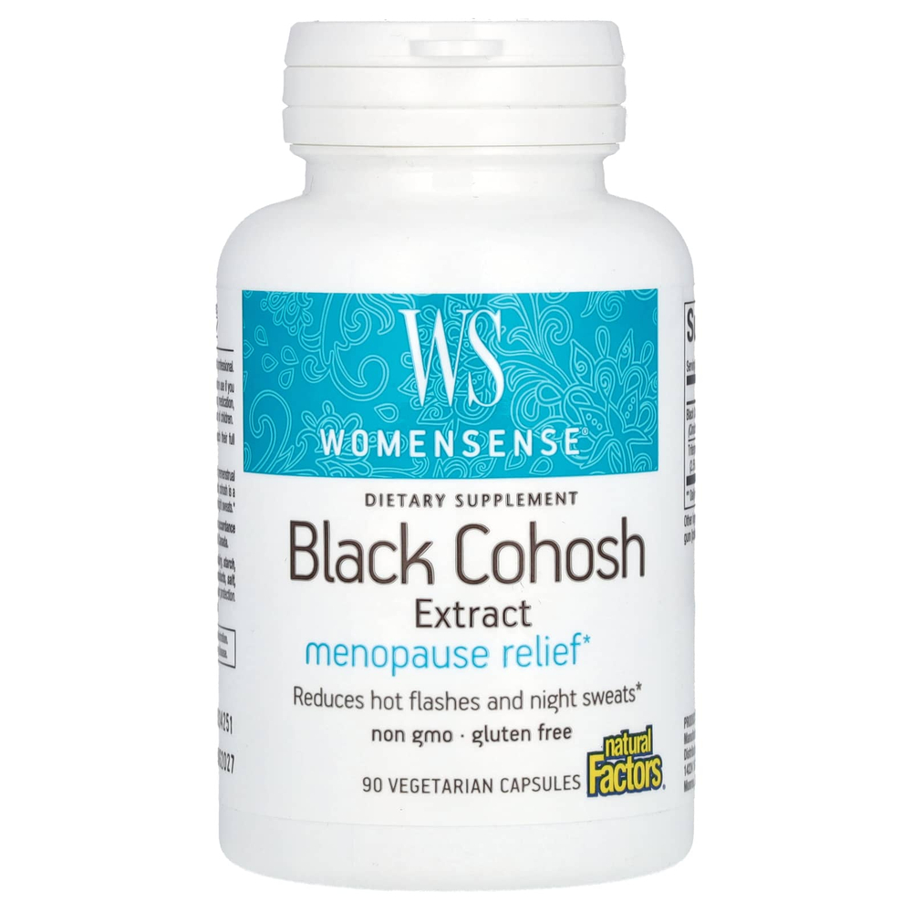 Natural Factors, WomenSense®, экстракт воронца кистевидного, облегчение при менопаузе, 90 вегетарианских капсул