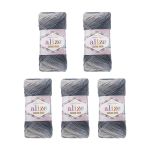 Пряжа Alize (Ализе) Cotton Gold Batik / уп.5 мот. по 100г, 330м, 2905 секционный