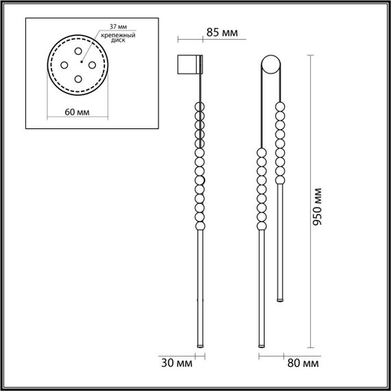 Настенный светильник Odeon Light MONELLA 6639/16WL