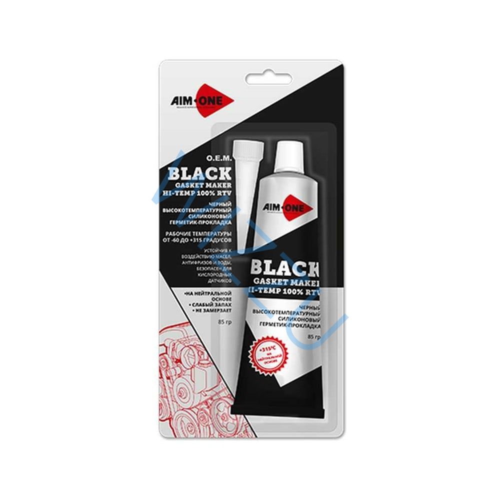 Герметик для прокладок 85гр. Черный AIM-ONE. Black RTV Gasket Maker Neutral Type GM-BK0085