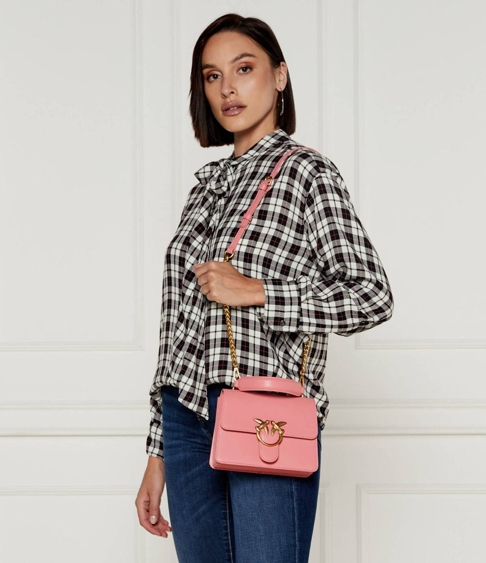 Кожаная сумка-трапеция LOVE ONE MINI Pinko - розовый(100071 A0F1)