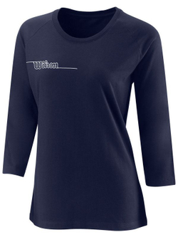 Женская теннисная футболка (dł. Рукава) Wilson Team II 3/4 Sleeve Tch Tee W - team navy