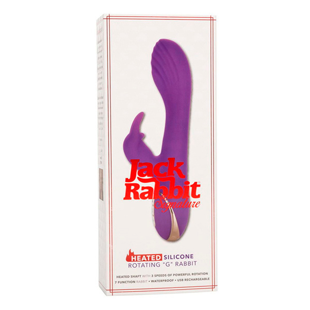 Фиолетовый вибратор-кролик 21,5см с функцией нагрева California Exotic Novelties Jack Rabbit Signature Heated Silicone Rotating SE-0609-55-3