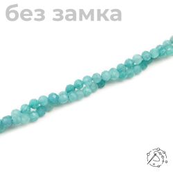 Нить из бусин Амазонит, 4 мм, с огранкой