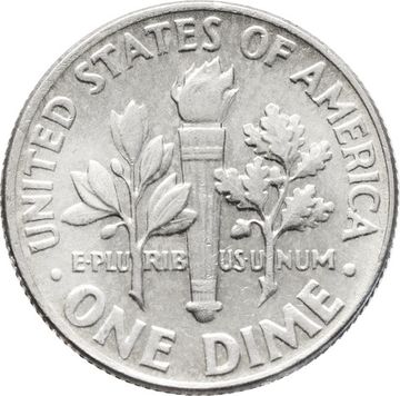 1 дайм (10 центов) 1964 США "Silver Roosevelt Dime"