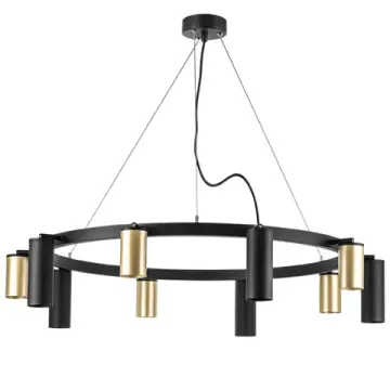 Люстра подвесная 10*GU10 LR020405875 черный/золотой Rullo Lightstar