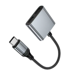 Кабель-переходник Hoco UPA34A 2в1 Type-C (папа) на 2Type-C (мама) 15см черный