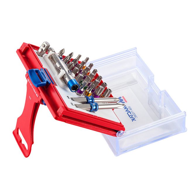 МАСТАК (058-11028C) Набор вставок (бит) 1/4", TORX, HEX, Pozidriv, Phillips, Slotted, 28 предметов