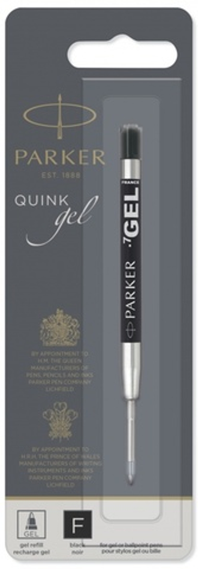 Cтержень гелевый Parker "Gel Ball Point", размер: F (тонкий), цвет: черный, в блистере.