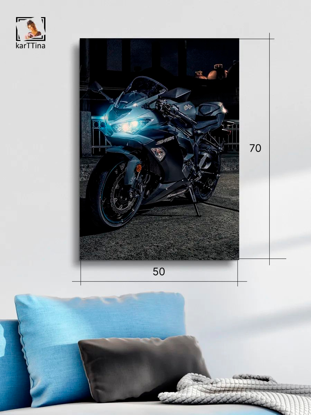 Картина "Ducati", для интерьера 50х70см 1шт.