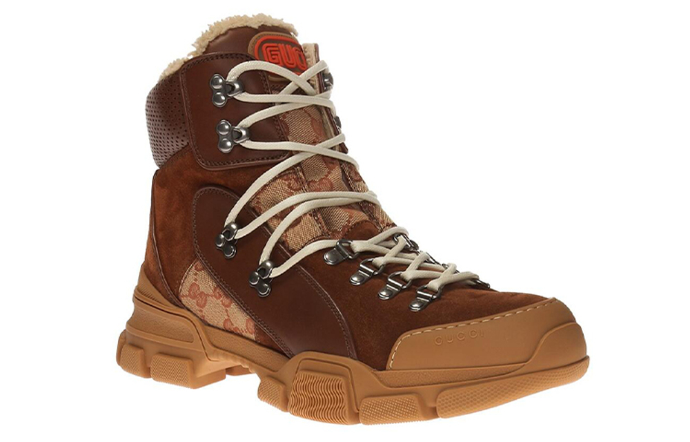 GUCCI Flashtrek High "Brown Shearling"