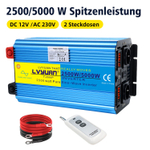 Инвертор 12V-220V 5000W черный  Lvyuan чистая синусоида