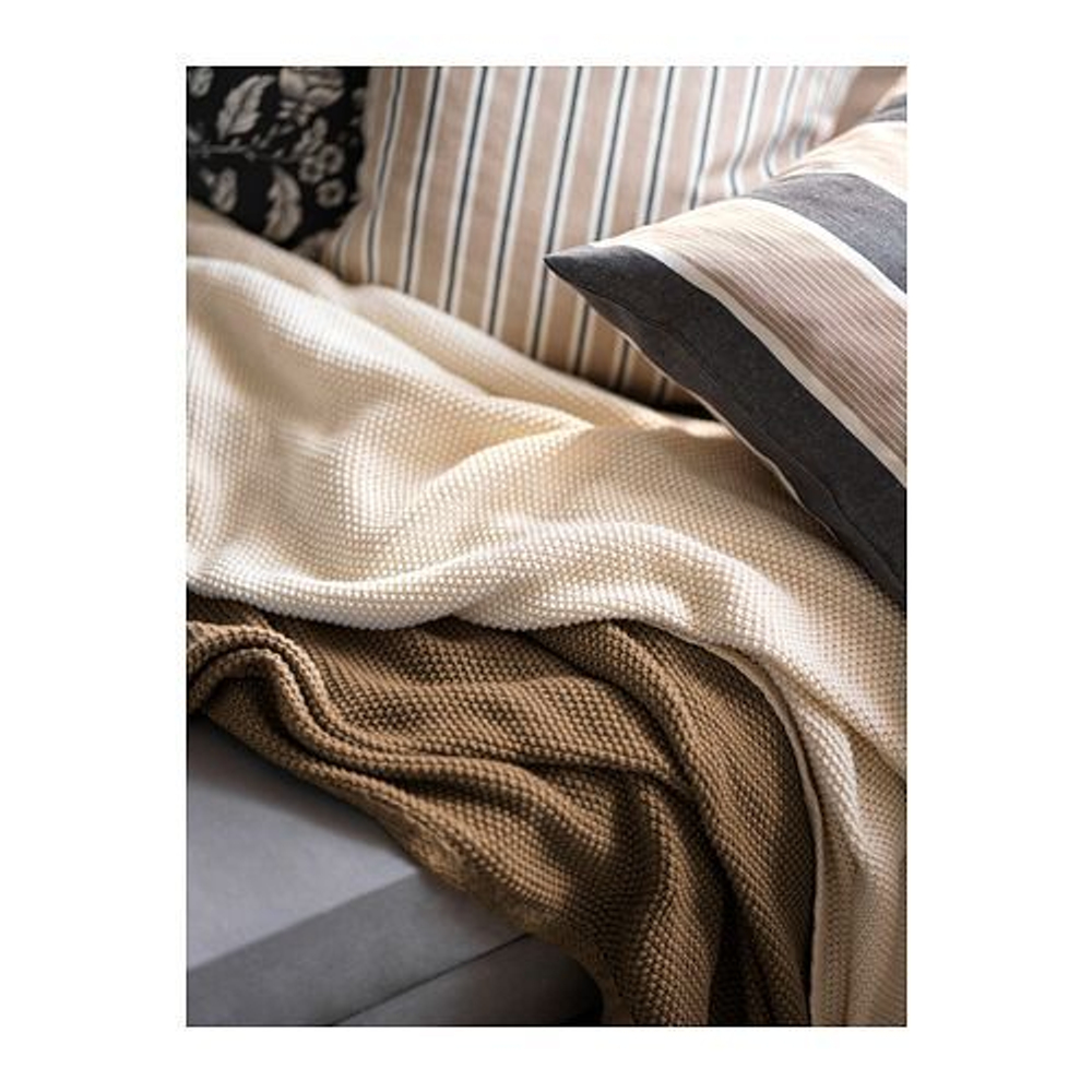 Плед IKEA HUMLEMOTTL желто-бежевый 130х170 см (из Финляндии)