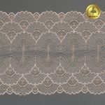 Кружево бельевое эластичное 195 мм / 3 метра, 8034 цв.L168 серебристый пион, Kruzhevo