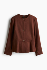 Жакет с баской из вискозы и льна - H&M