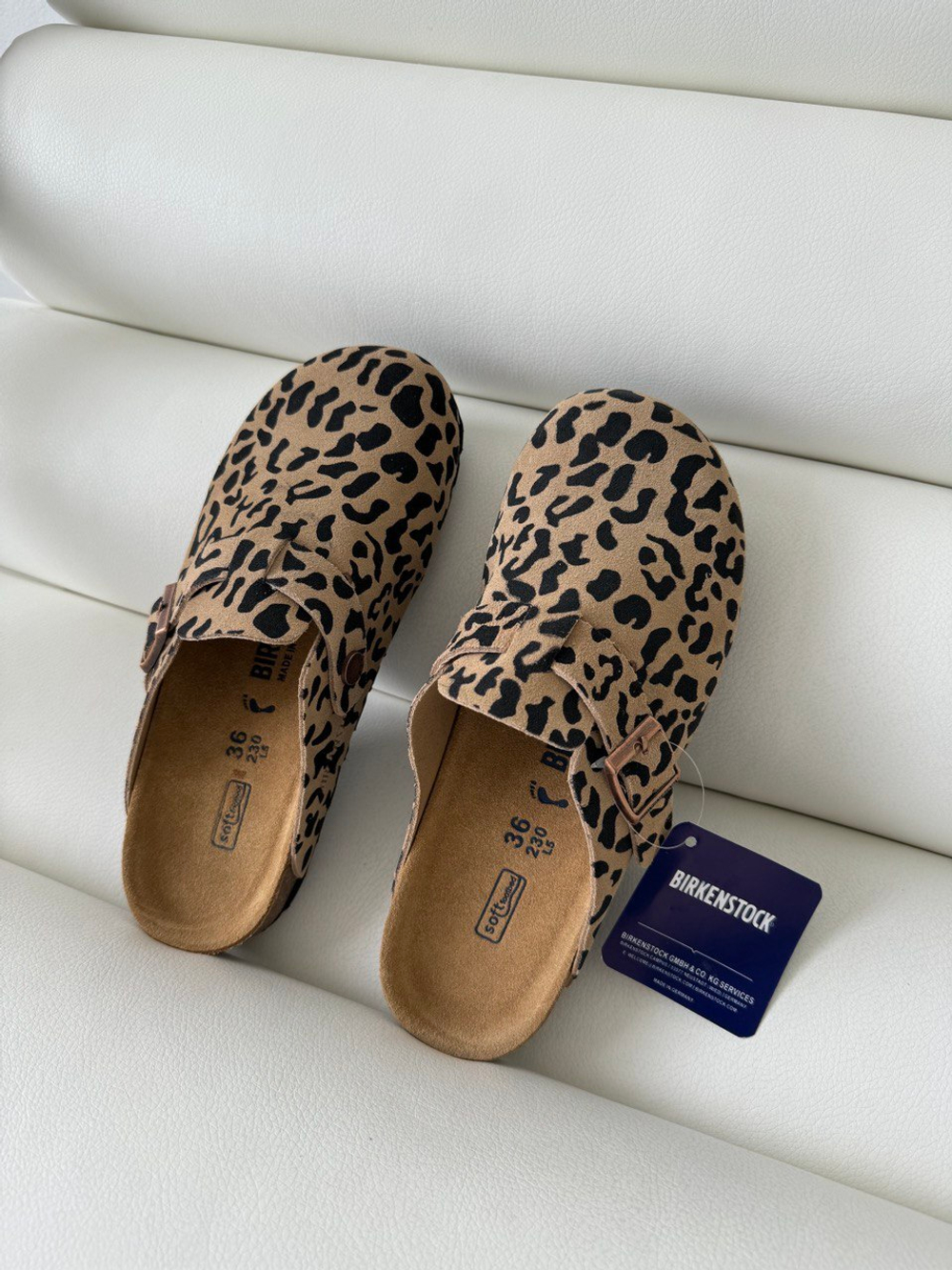 Мюли Birkenstock в леопардовом цвете
