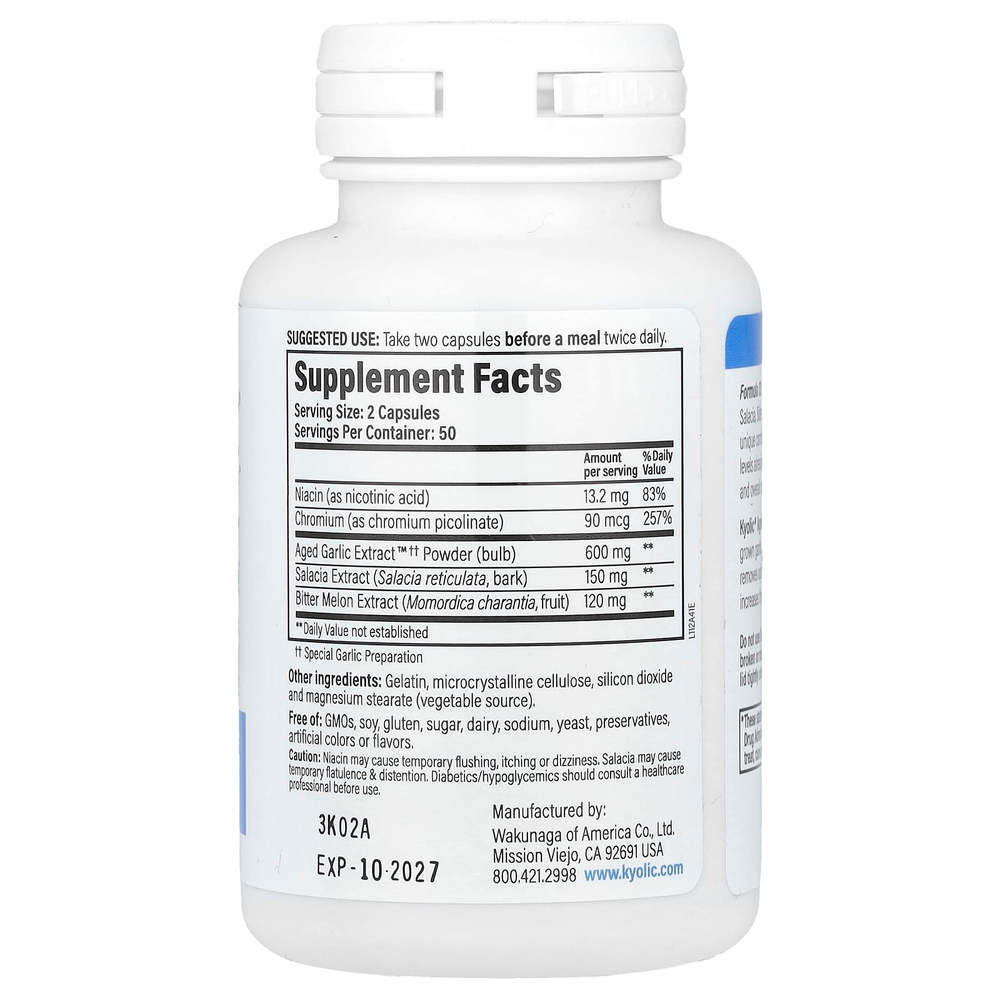 Kyolic, Aged Garlic Extract™,  выдержанный экстракт чеснока, баланс сахара в крови, Formula 112, 100 капсул