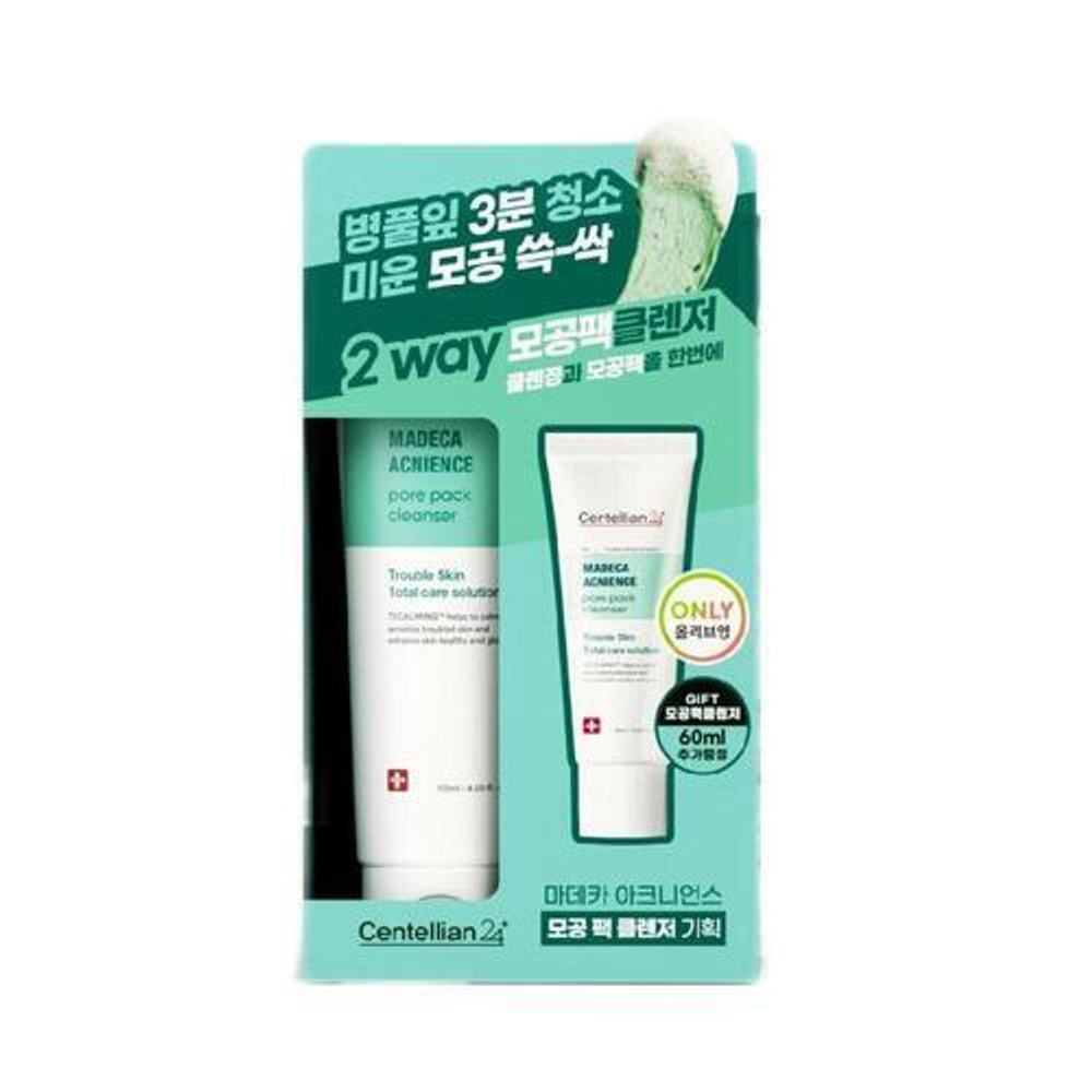 Centellian24 Экспресс-маска для лица очищающая поры - Madeca acnience pore pack cleanser, 120мл