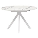 Стол Bradex Home Rudolf круглый раскладной 90-120x90x75см, белый мрамор, белый