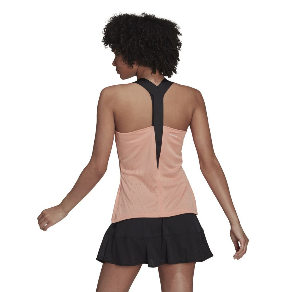 Женский топ теннисный Adidas Tennis Y-Tank Primeblue Aeroknit W - ambient blush