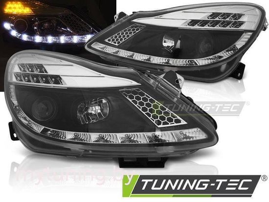 Передние фары Daylight для Opel Corsa D (06-11) Black