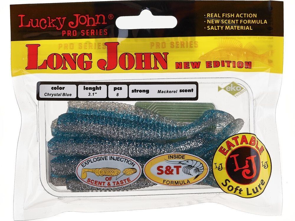 Мягкая приманка Lucky John LONG JOHN 3.1in (79 мм), цвет T05, 8 шт/уп