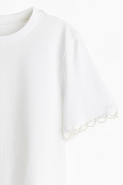 Хлопковая футболка с вышивкой - H&M