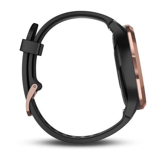 Умные часы Garmin Vívomove HR Sport розовое золото с черным ремешком 010-01850-26
